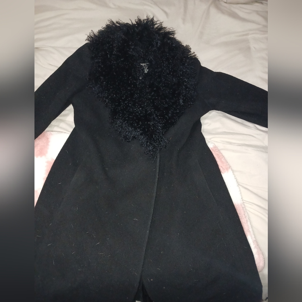 Vintage Marvin Richards Black Penny Lane Pea Coat with 100% Lambs Wool